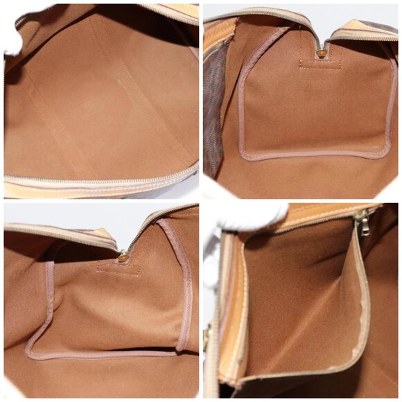 CELINE Macadam Canvas Boston Bag PVC Leather Brown Auth - Picture 15 of 16